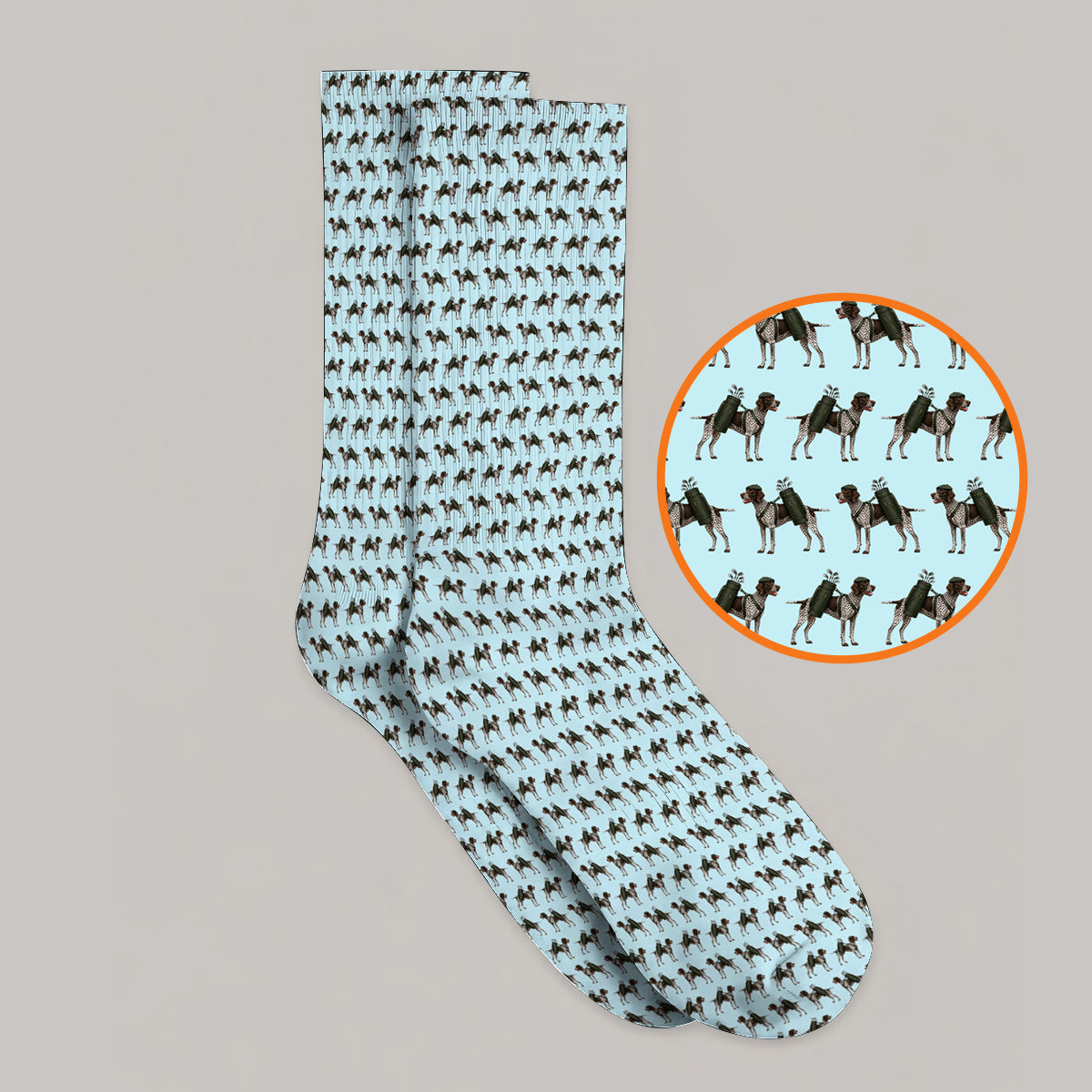 Crazy German Shorthaired Pointer Golf Socks, Pointer Pattern Golf Sock, Golf Gift For Golfer