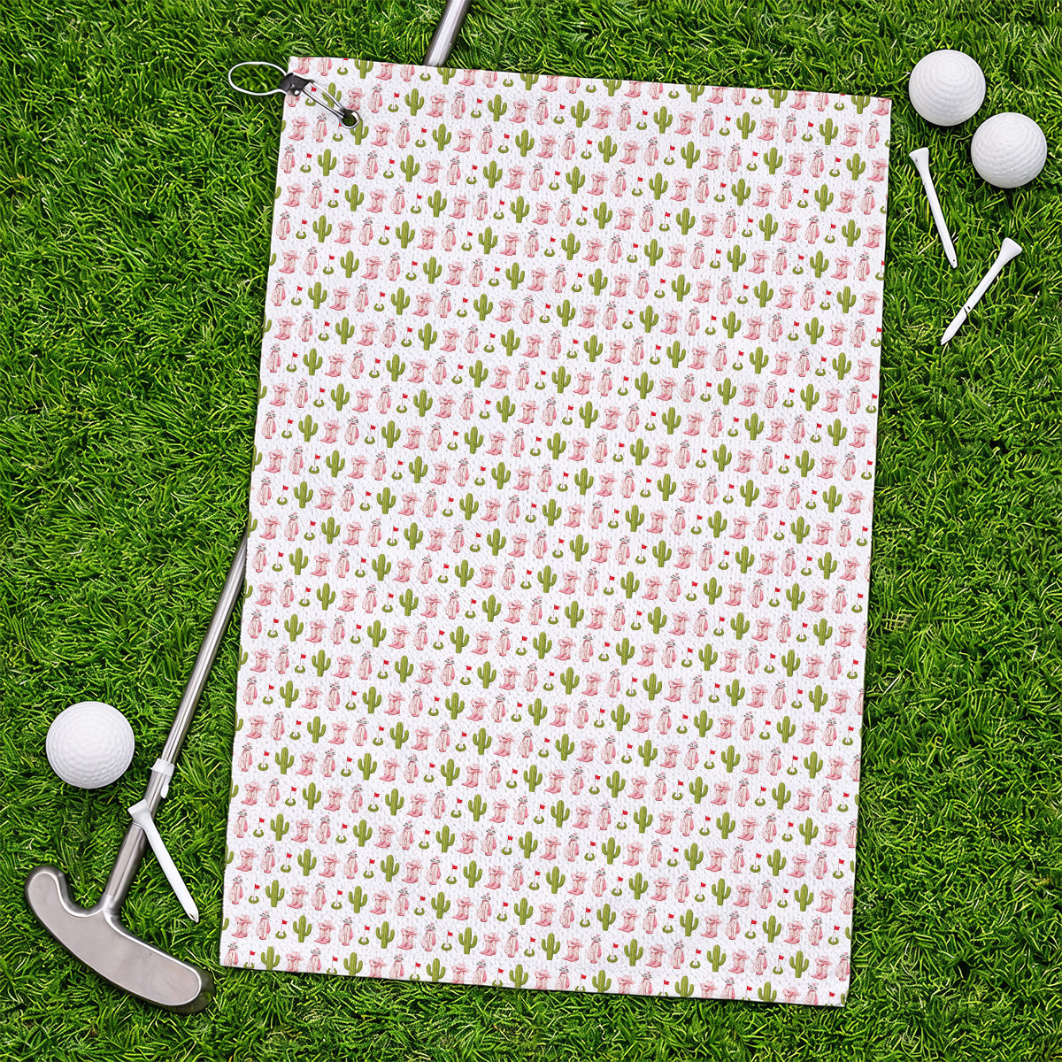 Cowgirl Pattern Golf Towels, Western Cactus Golf Towel, Golf Gifr For Golfers