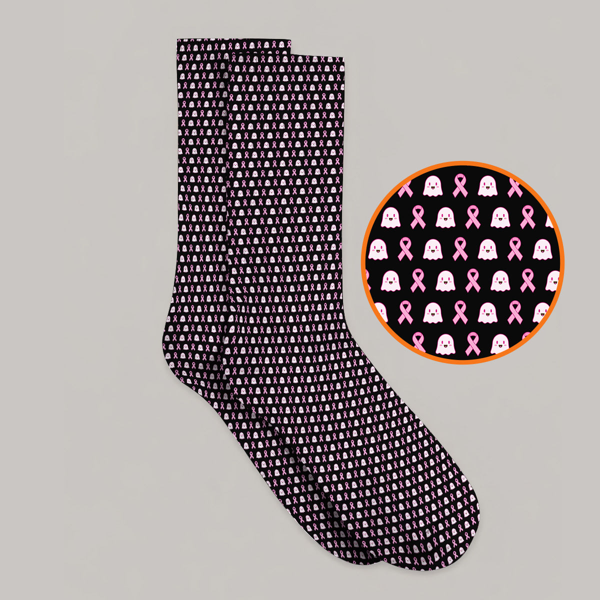 Breast Cancer Awareness Golf Socks, In October We Wear Pink Pattern Golf Sock, Pink Ribbon Golf Gift for Breast Cancer Support