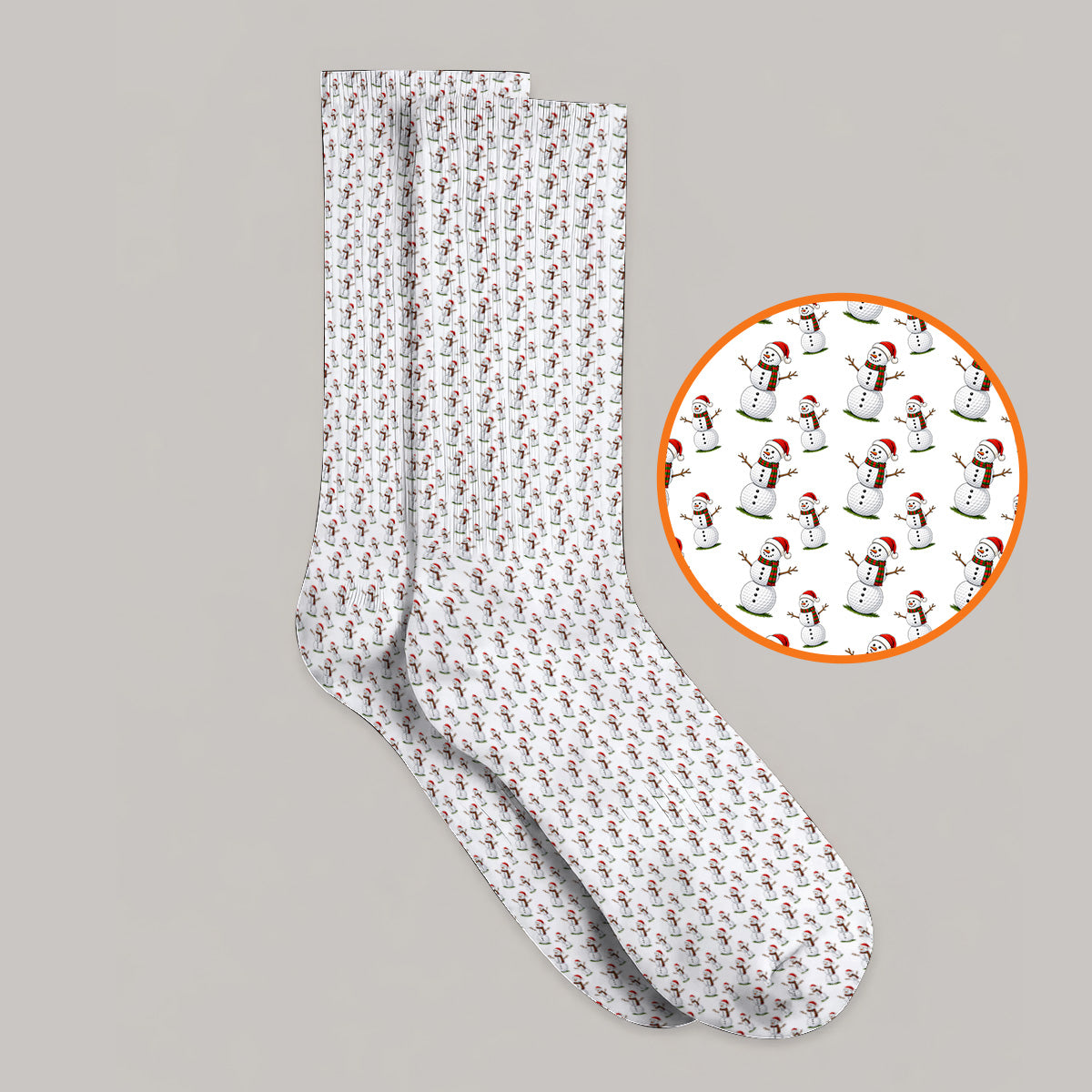 Snowman Christmas Golf Socks, Funny Xmas Golf Sock, Golf Gift for Golfer