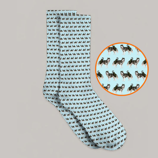 Husky Golf Socks, Husky Sibir Pattern Golf Sock For Golfer, Funny Golf Gift For Dog Lover