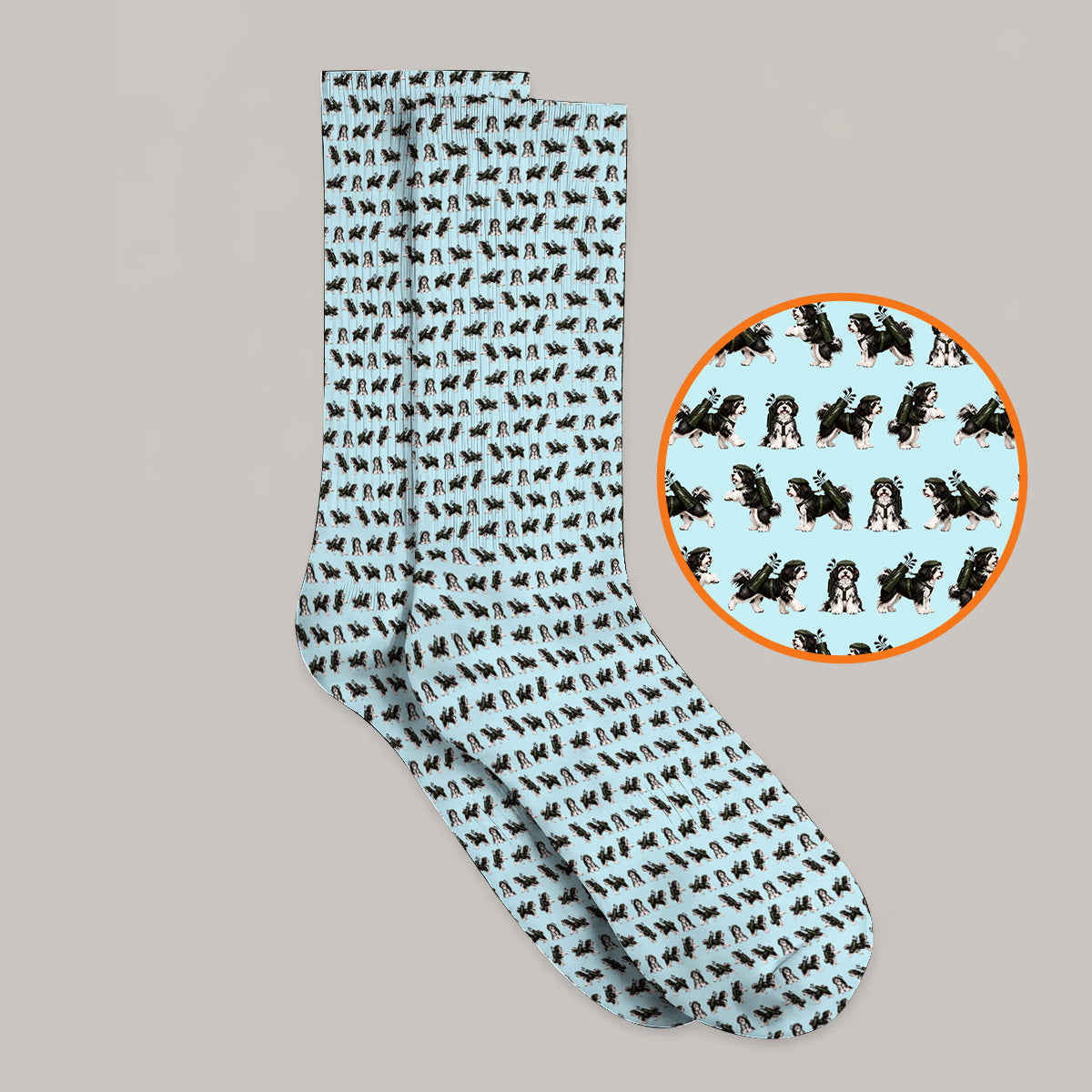 Havanese Pattern Golf Socks, Funny Havanese Golf Sock, Golf Gift for Golfers