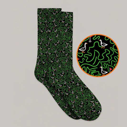 Goose Pattern Golf Socks, Funny Goose & Golf Sock, Golf Gift For Golfer