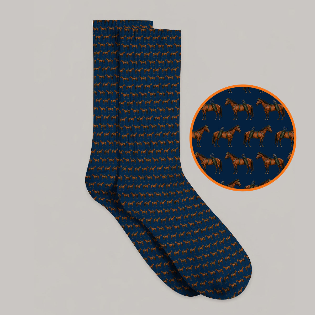American Quarter Horse Golf Sock, Crazy Horse Pattern Golf Socks, Western Horse Gift for Golfers