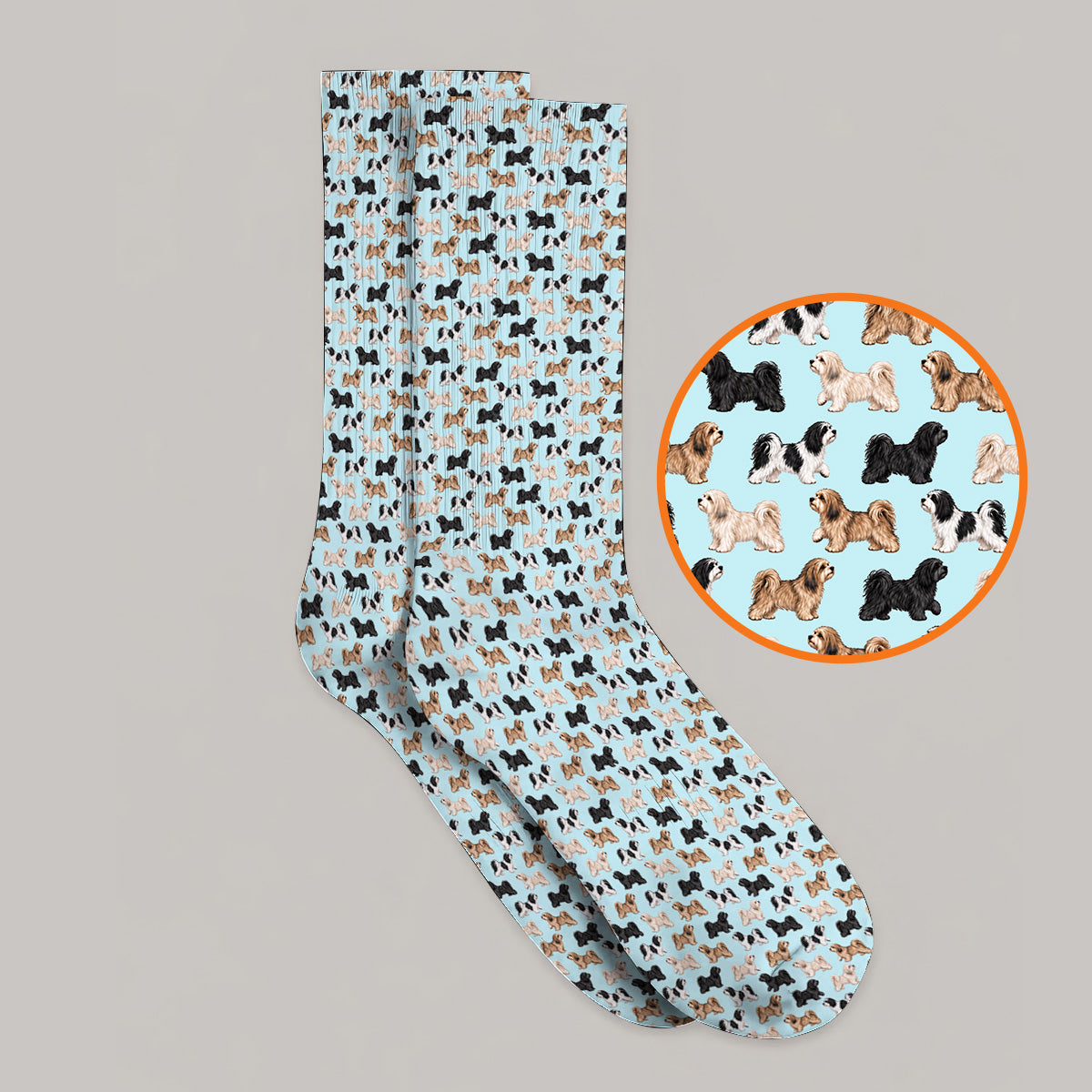 Funny Havanese Golf Socks, Havanese Dog Pattern Golf Sock, Golf Gift For Golfers