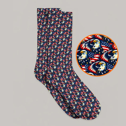 Veteran Bald Eagle Golf Socks, American Flag Patriotic Pattern Golf Sock, USA Military Golf Gift for Veterans