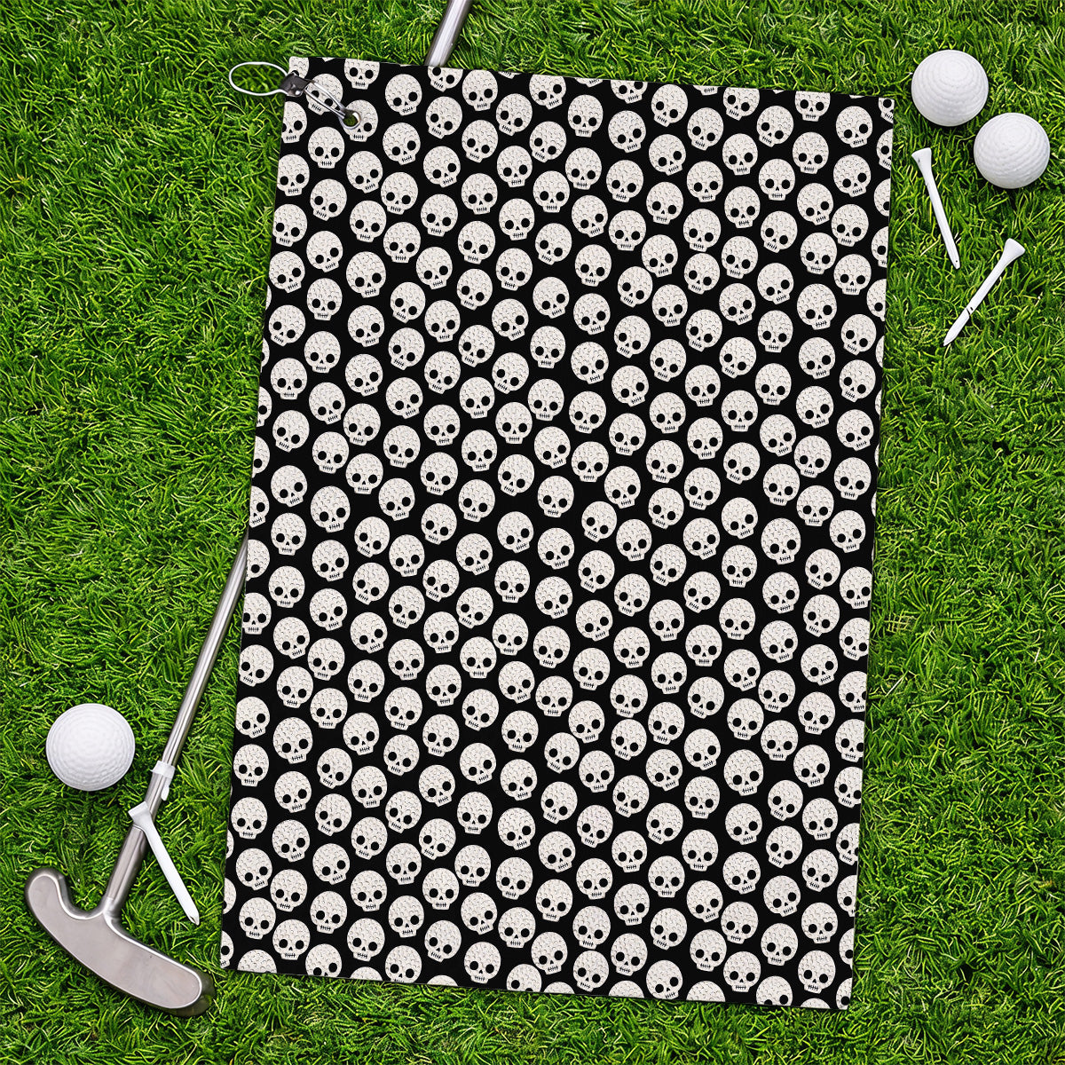 Crazy Skeleton Golf Towel, Skeleton Pattern Golf Towels, Golf Gift For Golfer