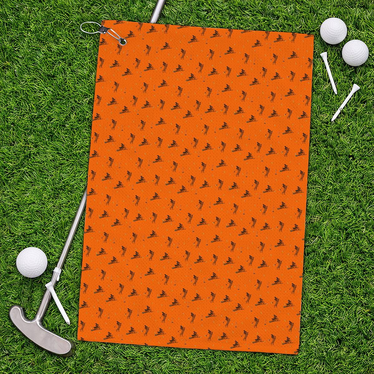 Funny Witch Dachshund Golf Towel, Halloween Wiener Dog Pattern Golf Towels, Golf Gift for Golfer