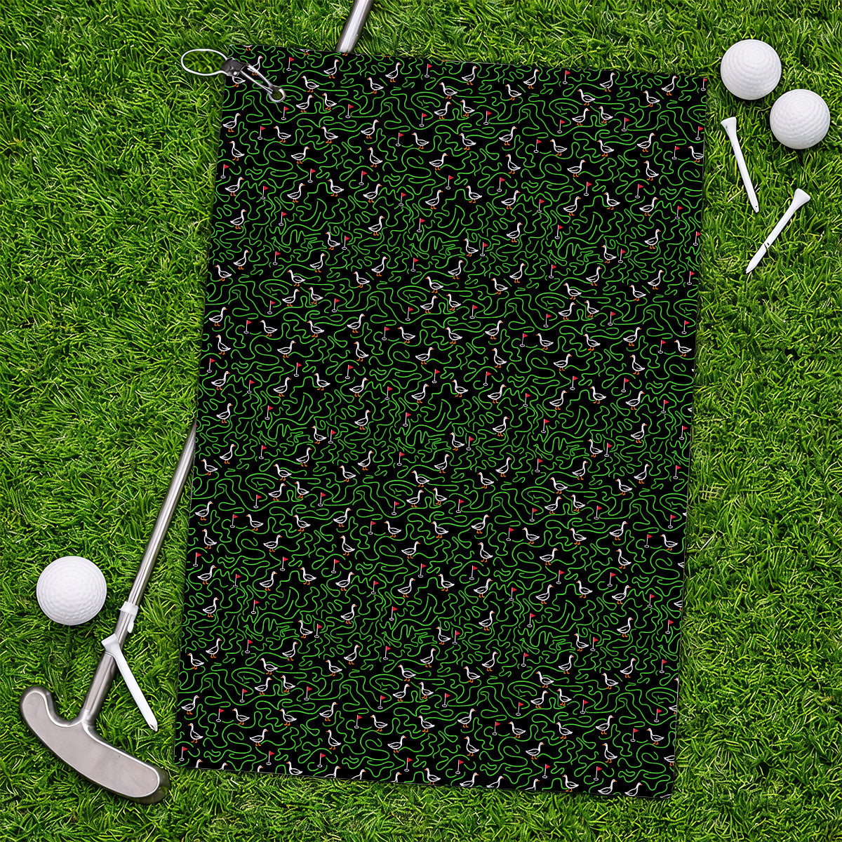 Goose Pattern Golf Towels, Funny Goose & Golf Towel, Golf Gift For Golfer