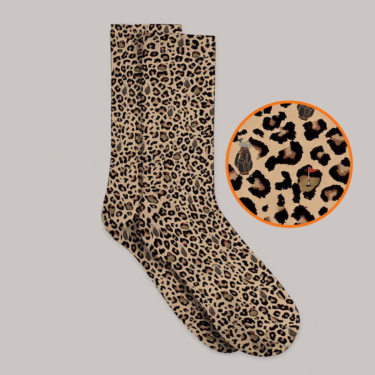 Crazy Leopard Golf Socks, Golf Gift For Sock, Leopard Pattern Golf Gift