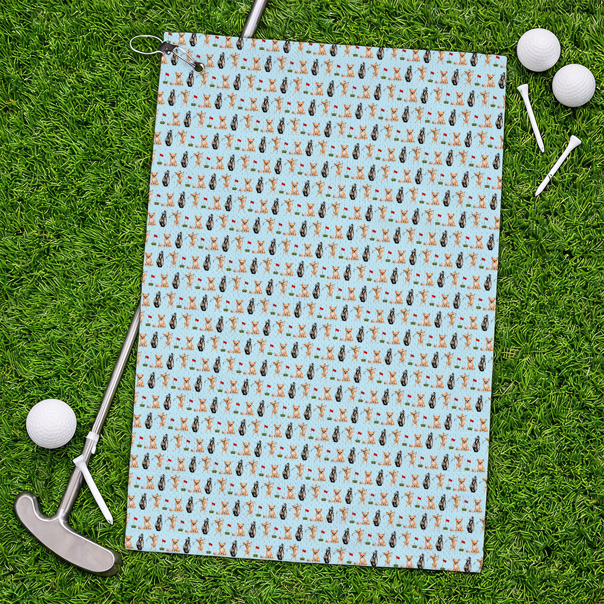 Chihuahua Golf Towel, Cute Chihuahua Golf Pattern Towels for Dog Lovers, Funny Golf Gift For Golfer