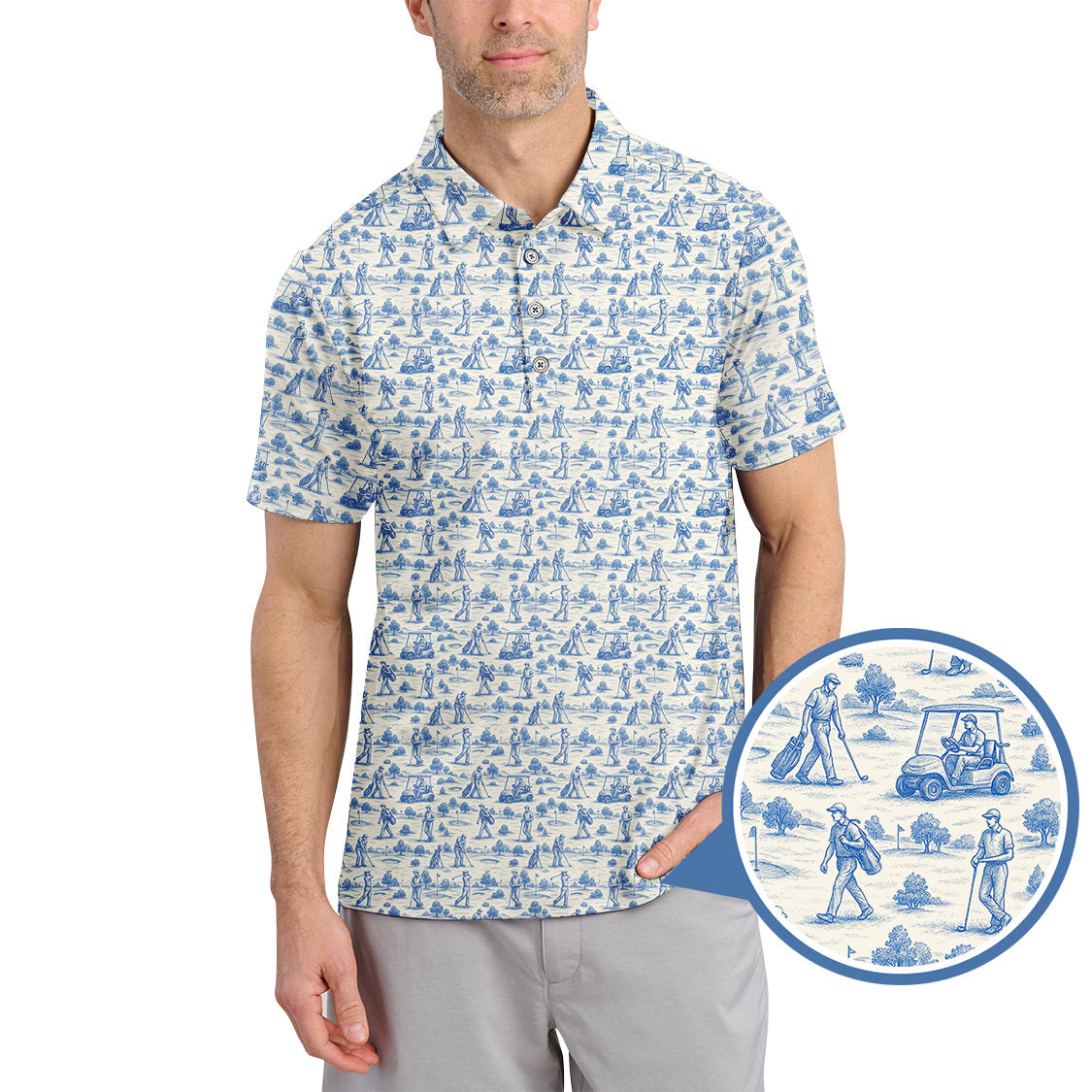 Crazy Golf Shirt For Men, Funny Pattern Golf Shirt, Golf Gift For Golfer