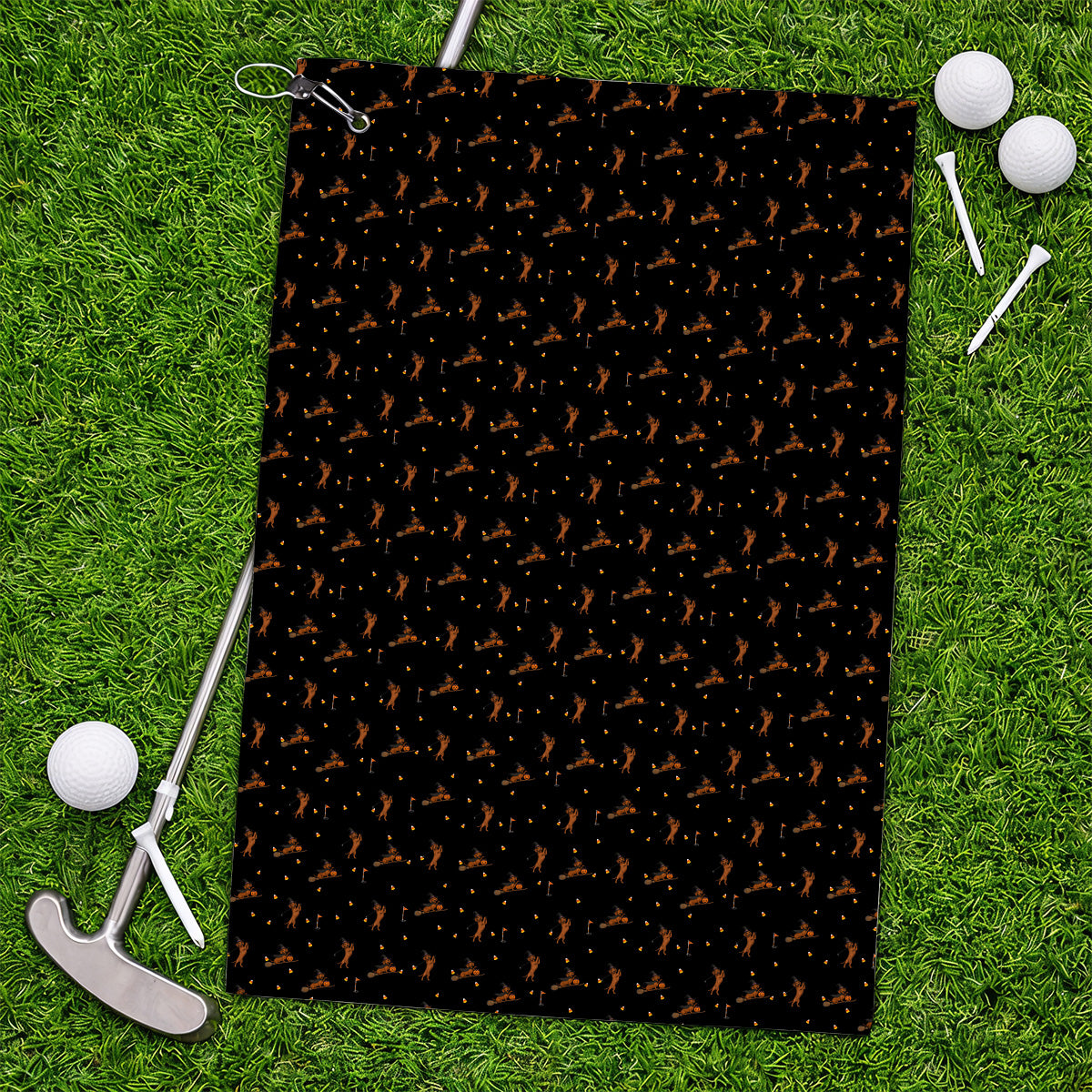 Funny Witch Dachshund Golf Towel, Halloween Wiener Dog Pattern Golf Towels, Golf Gift for Golfer