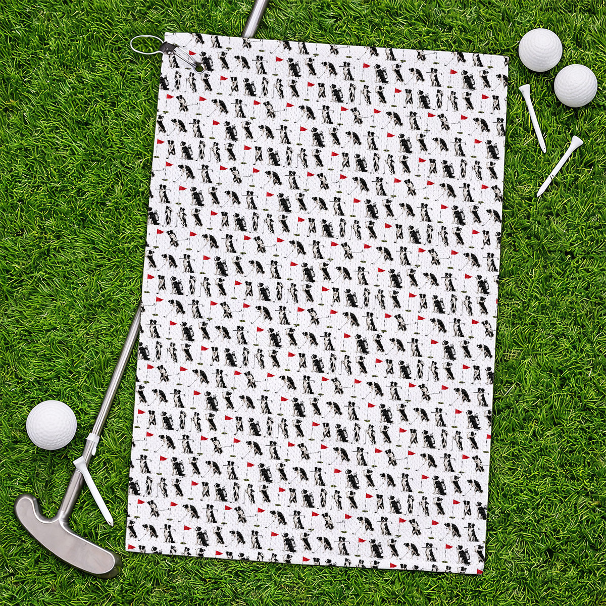 Border Collie Golf Towel, Border Collie Pattern Golf Towels for Golfer, Funny Golf GIft For Golfer