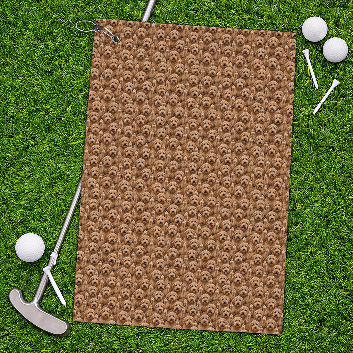 Goldendoodle Golf Towels, Funny Dog Pattern Golf Towel, Golf Gift For Golfers