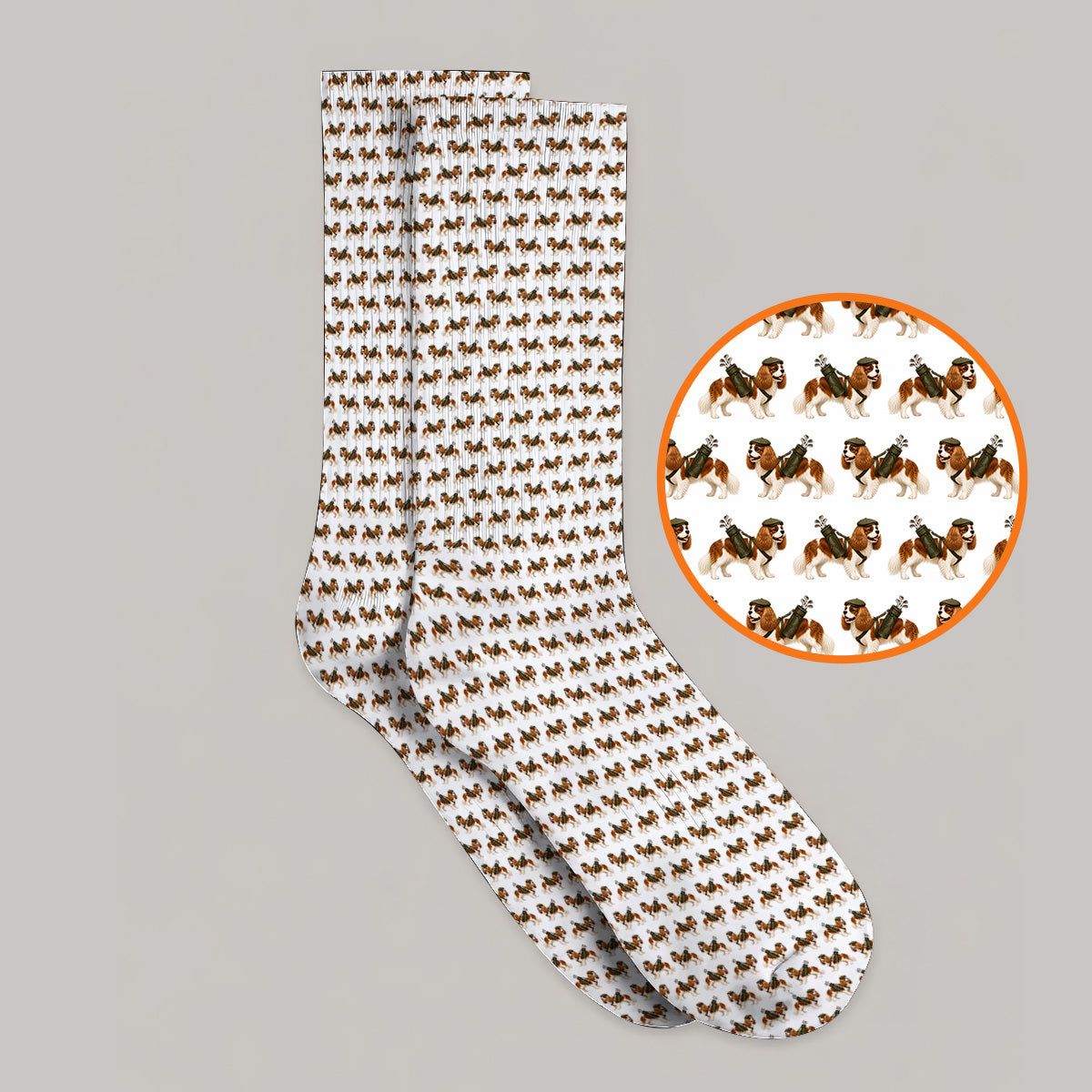 Cavalier King Charles Spaniel Golf Socks, Funny Cavalier Golf Sock, Golf Gift For Dog Lovers