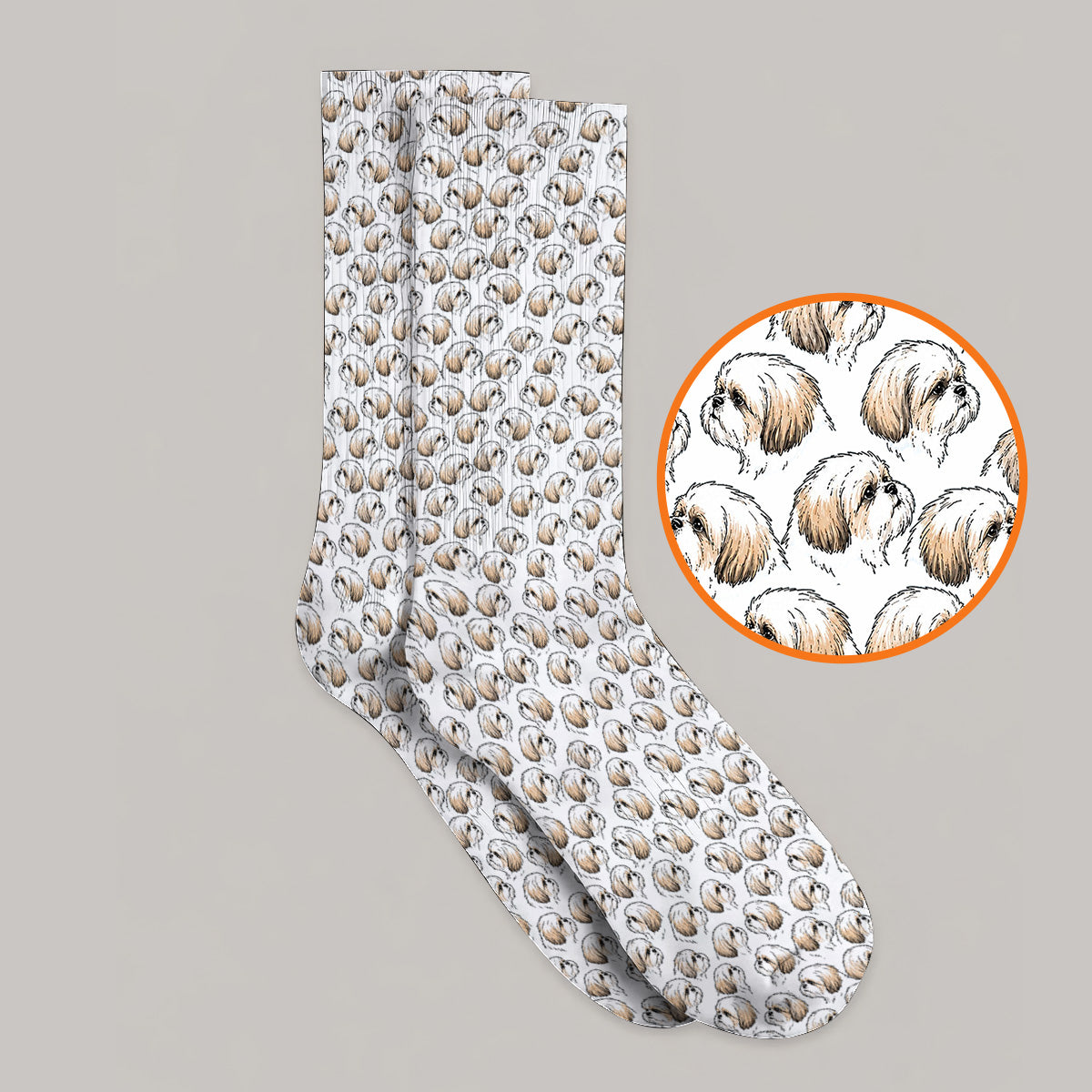 Shih Tzu Golf Socks, Cute Shih Tzu Pattern Golf Sock, Crazy Golf Gift For Dog Lover