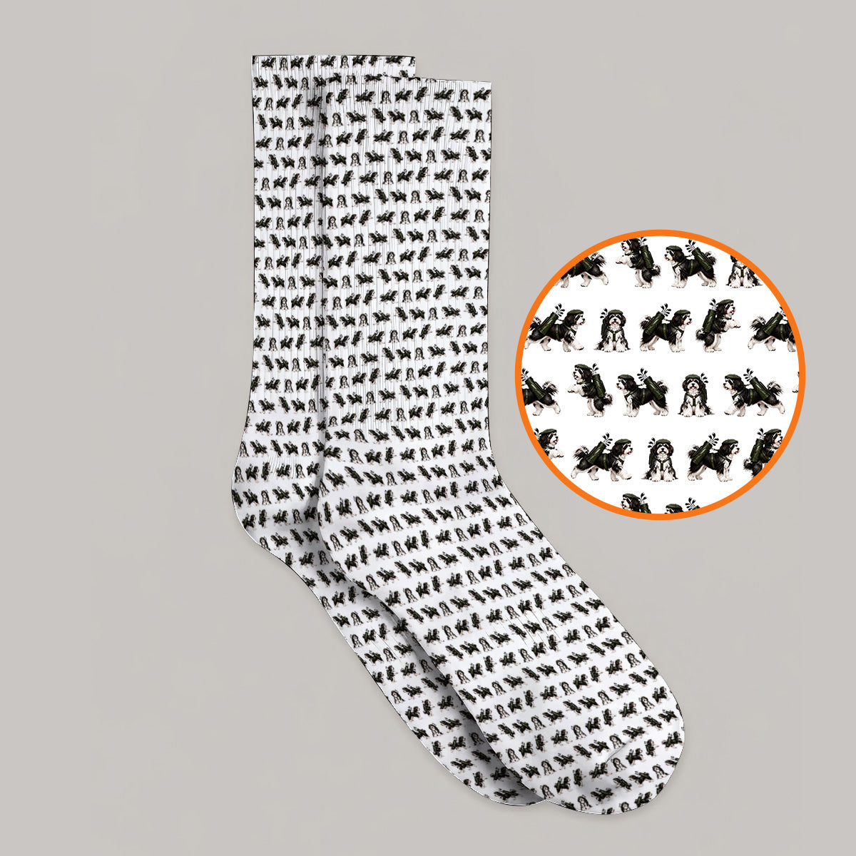 Havanese Pattern Golf Socks, Funny Havanese Golf Sock, Golf Gift for Golfers