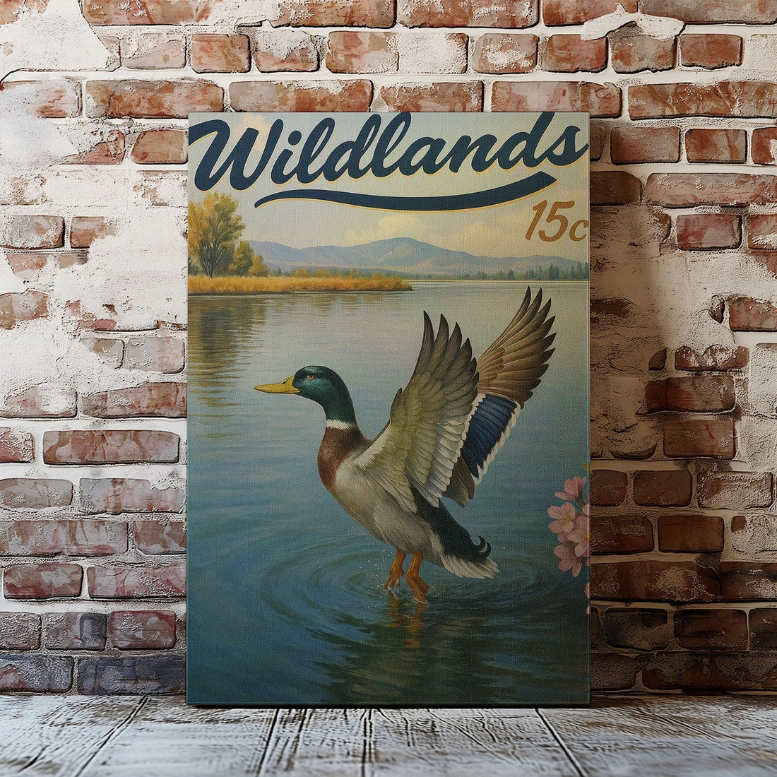 Rustic Duck Canvas, Lake Waterfowl Wall Decor For Man Cave, Gift For Cabin Decor