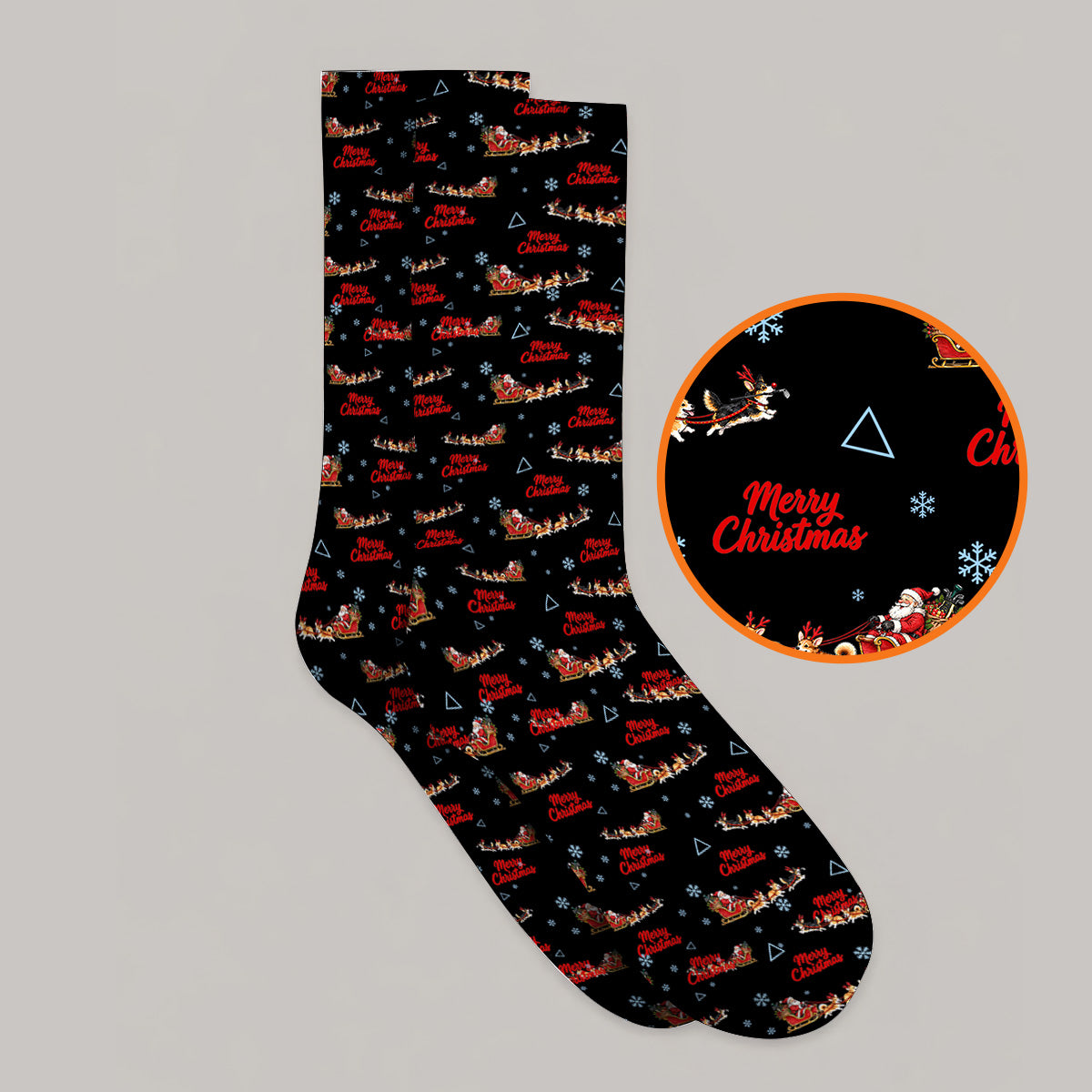 Corgi Christmas Pattern Golf Socks, Funny Corgi Golf Sock, Xmas Golf Gift For Golfers