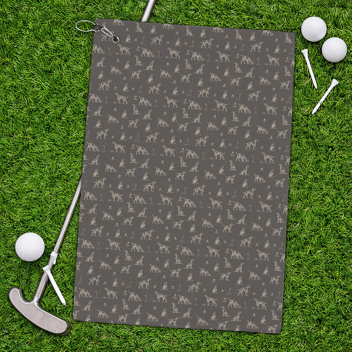 German Shorthaired Pointer Golf Towel, Crazy Pointer Pattern Golf Towels, Golf Gift For Golfer