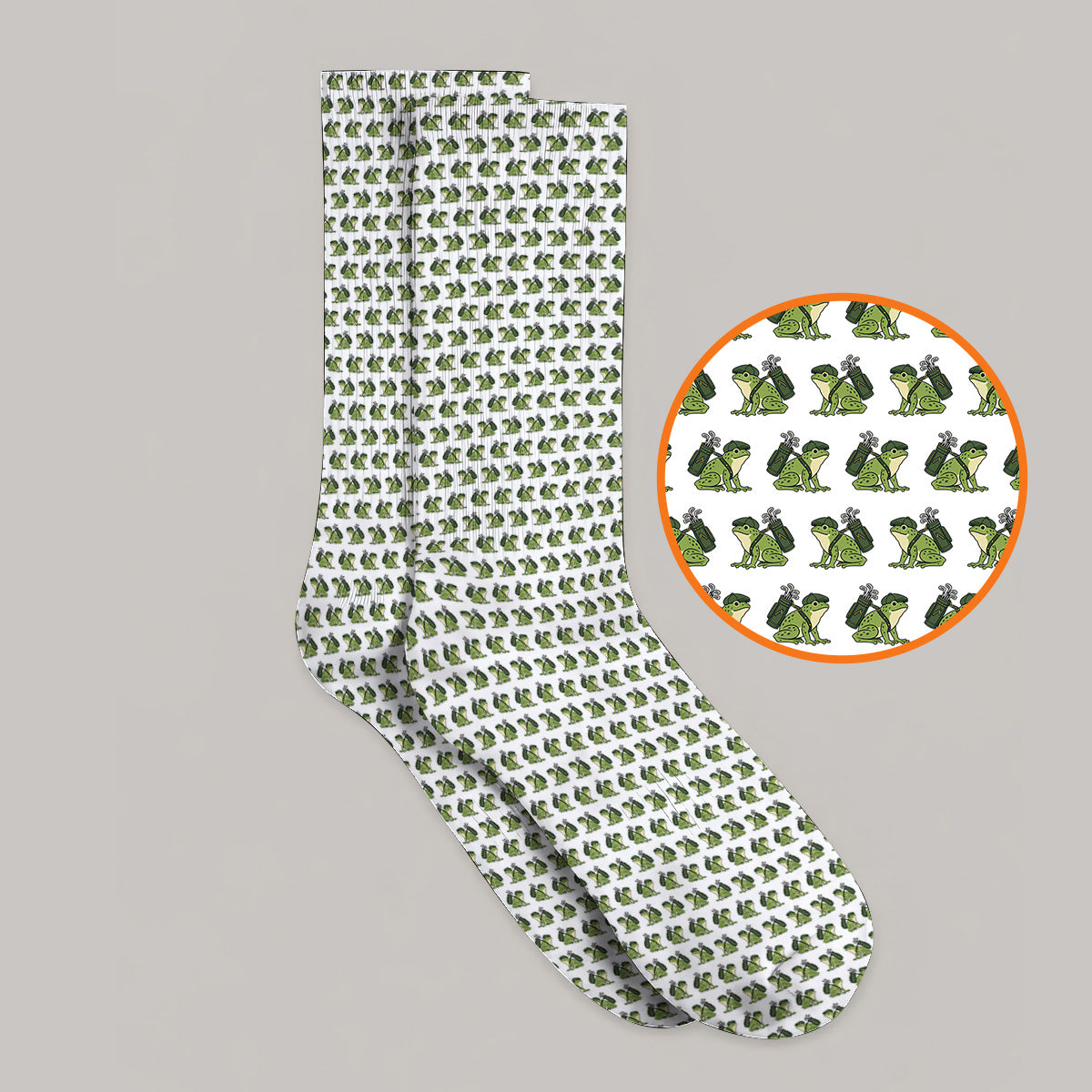 Funny Frog Golf Socks, Cute Frog Pattern Golf Sock, Unique Golf Gift For Golfer