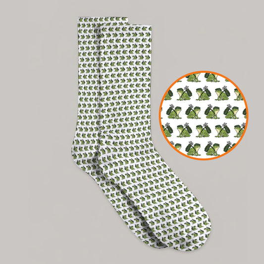 Funny Frog Golf Socks, Cute Frog Pattern Golf Sock, Unique Golf Gift For Golfer