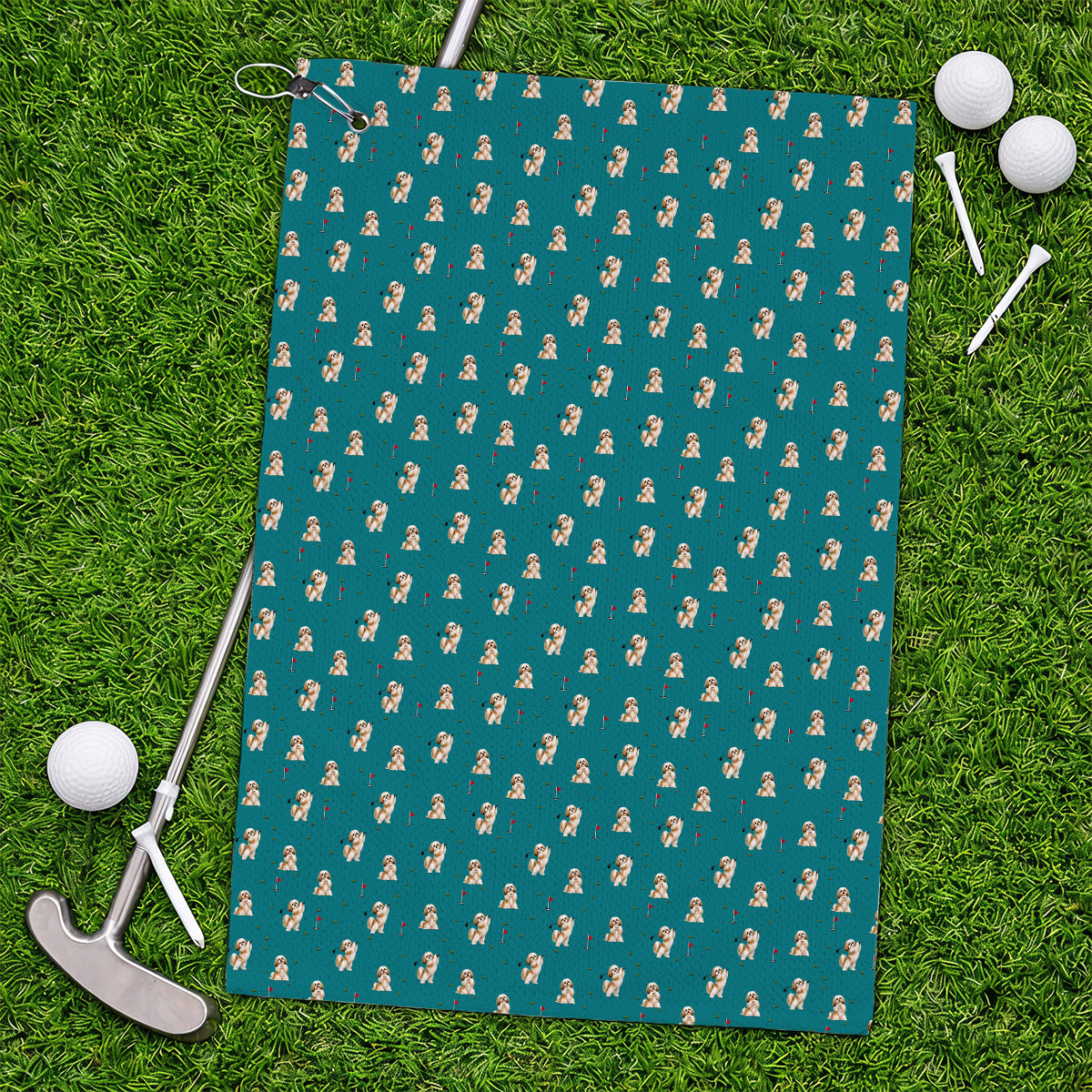 Funny Shih Tzu Golf Towel, Cute Shih Tzu Pattern Golf Towels, Golf Gift For Dog Lovers