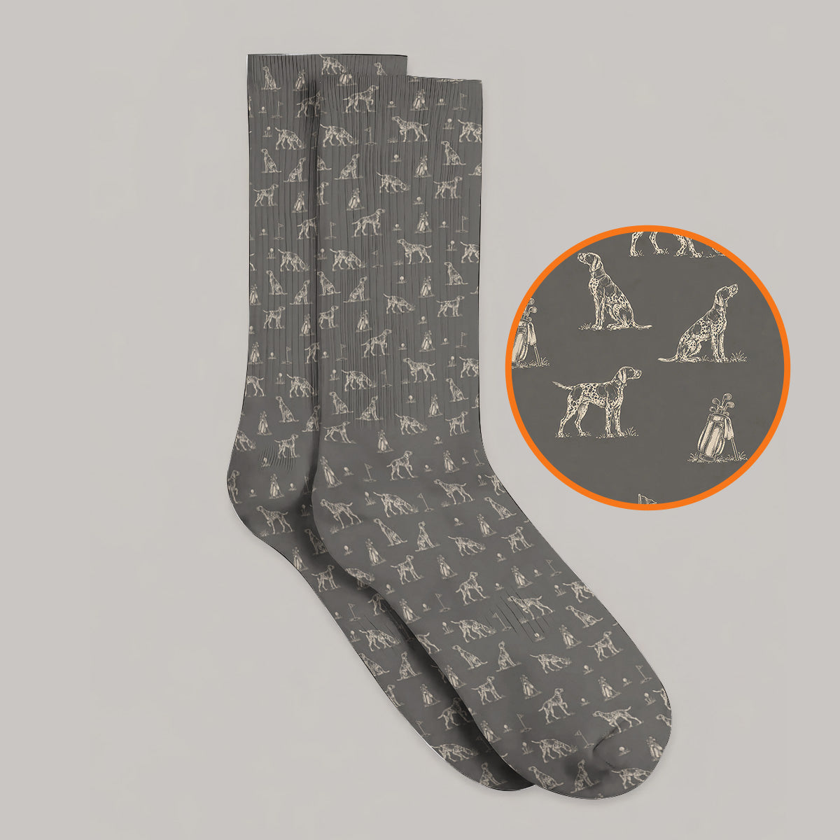 German Shorthaired Pointer Golf Socks, Crazy Pointer Pattern Golf Sock, Golf Gift For Golfer