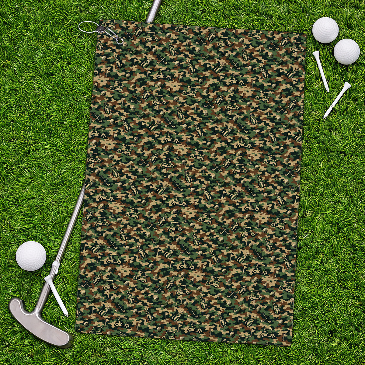 Veteran Golf Towels, Camo Pattern Golf Towel, Crazy Golf Gift For Golfers