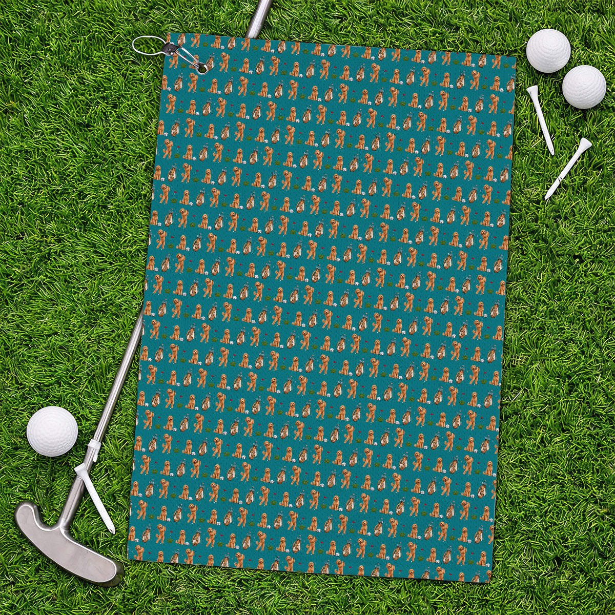 Goldendoodle Golf Towels, Dog Pattern Golf Towel, Funny Golf Gift For Golfers