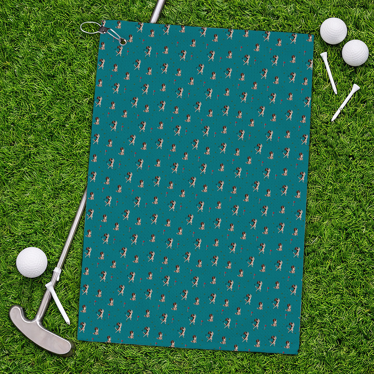 English Springer Spaniel Golf Towels, Dog Pattern Golf Towel, Crazy Golf Gift For Golfers