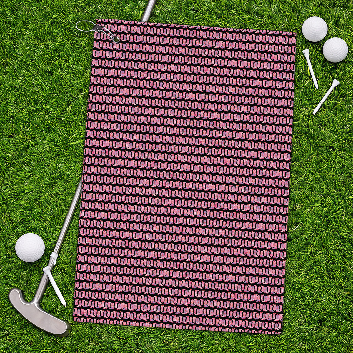 Pink Cowgirl Golf Towels, Western Cowboy Boots Pattern Golf Towel, Crazy Golf Gift For Golfers