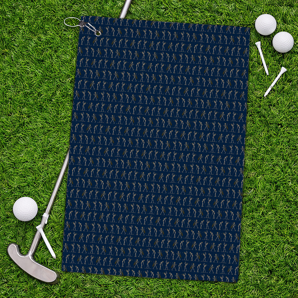 Skeleton Golf Towel, Vintage Skeleton Golf Pattern Towels, Crazy Golf Gift For Golfer