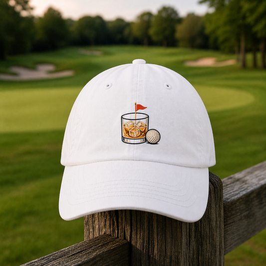 Bourbon Golf Cap For Men, Premium Adjustable Golf Hat, Golf Gift For Golfer