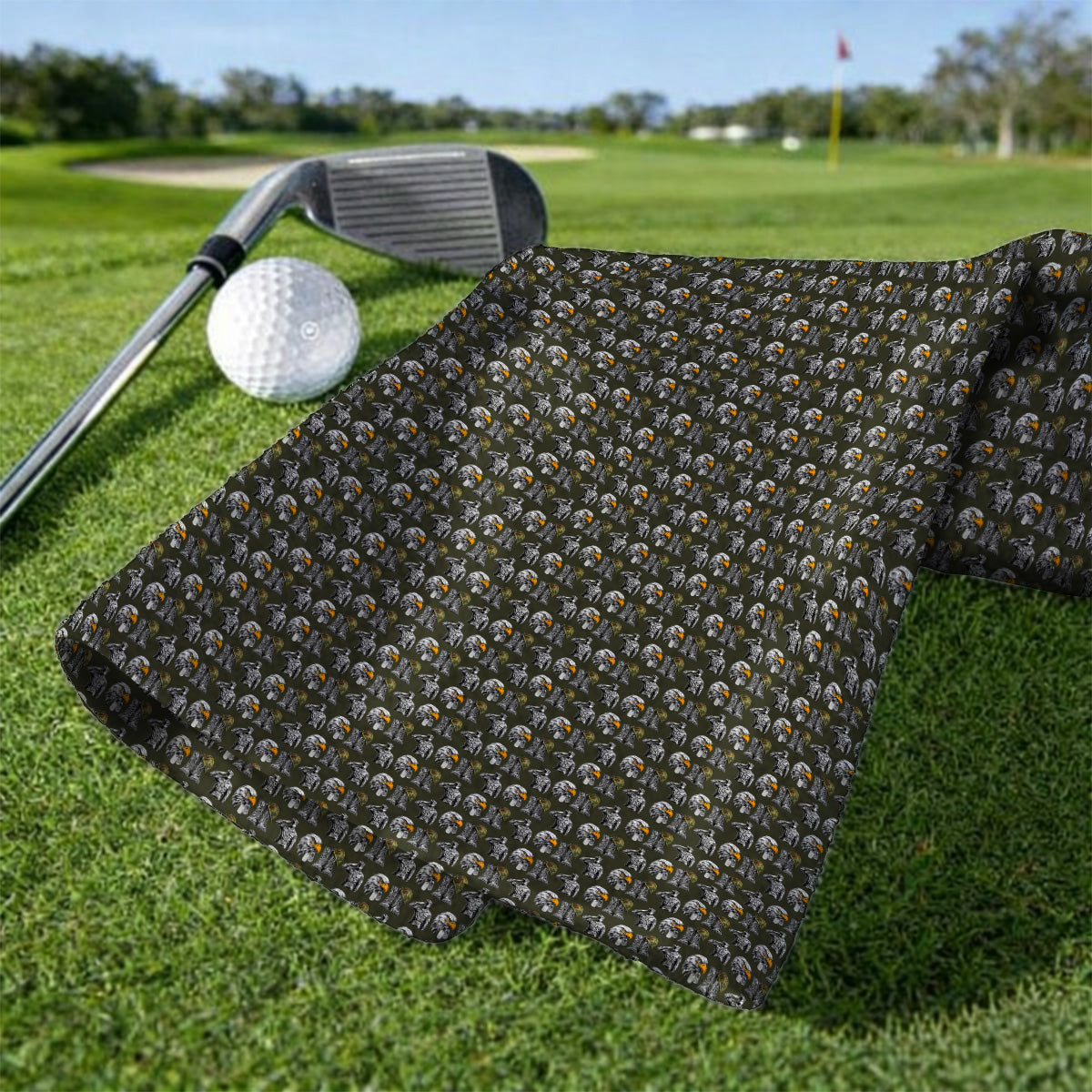 Veteran Eagle Golf Towels, Military Soldier & Army Tribute Pattern Golf Towel, Patriotic Veterans Day Golf Gift for Golfer