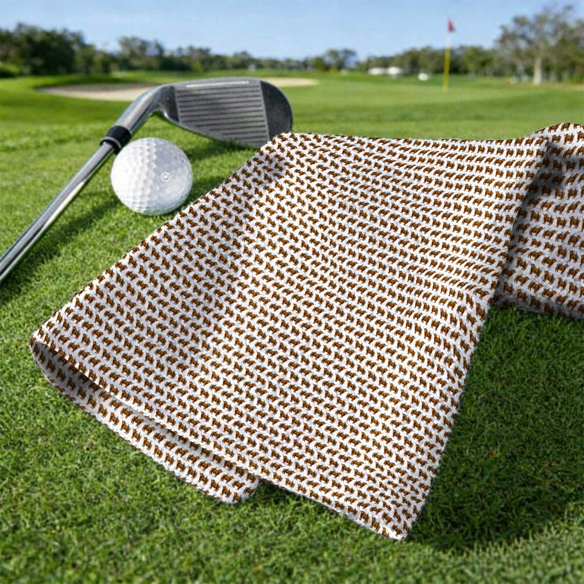 Crazy Highland Cow Caddie Towels, Highland Cow Golf Towel, Golfer Gift For Golfers