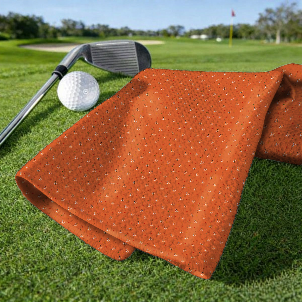 Fall Pattern Golf Towels, Autumn Squirrel Golf Towel, Crazy Golf Gift For Golfer