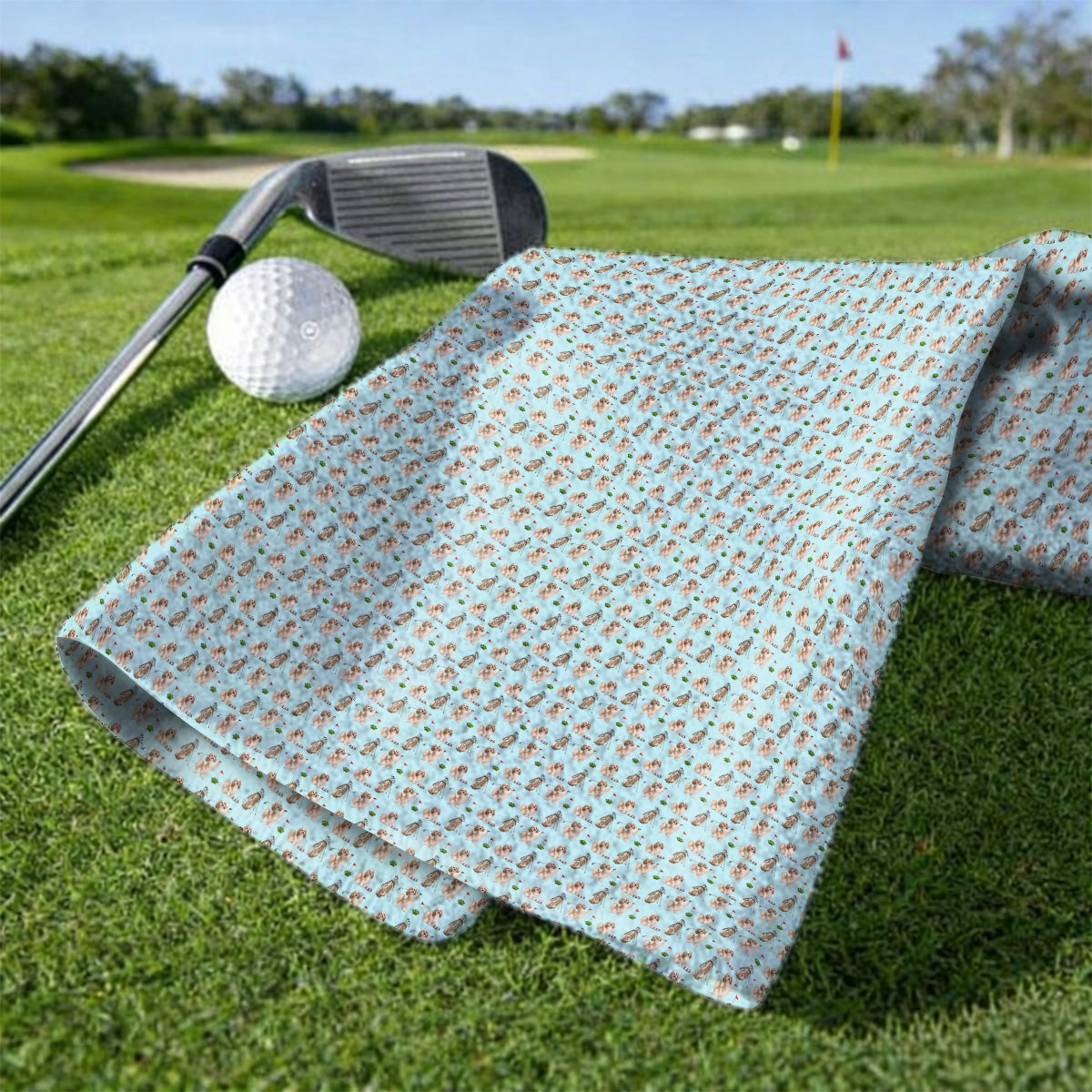 Havanese Golf Towels, Funny Havanese Pattern Golf Towel, Golf Gift For Dog Lovers