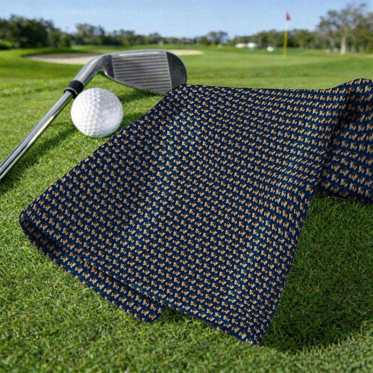 Funny Corgi Golf Towels For Golfer, Corgi Pattern Golf Towel, Dog Lover Golf Gift