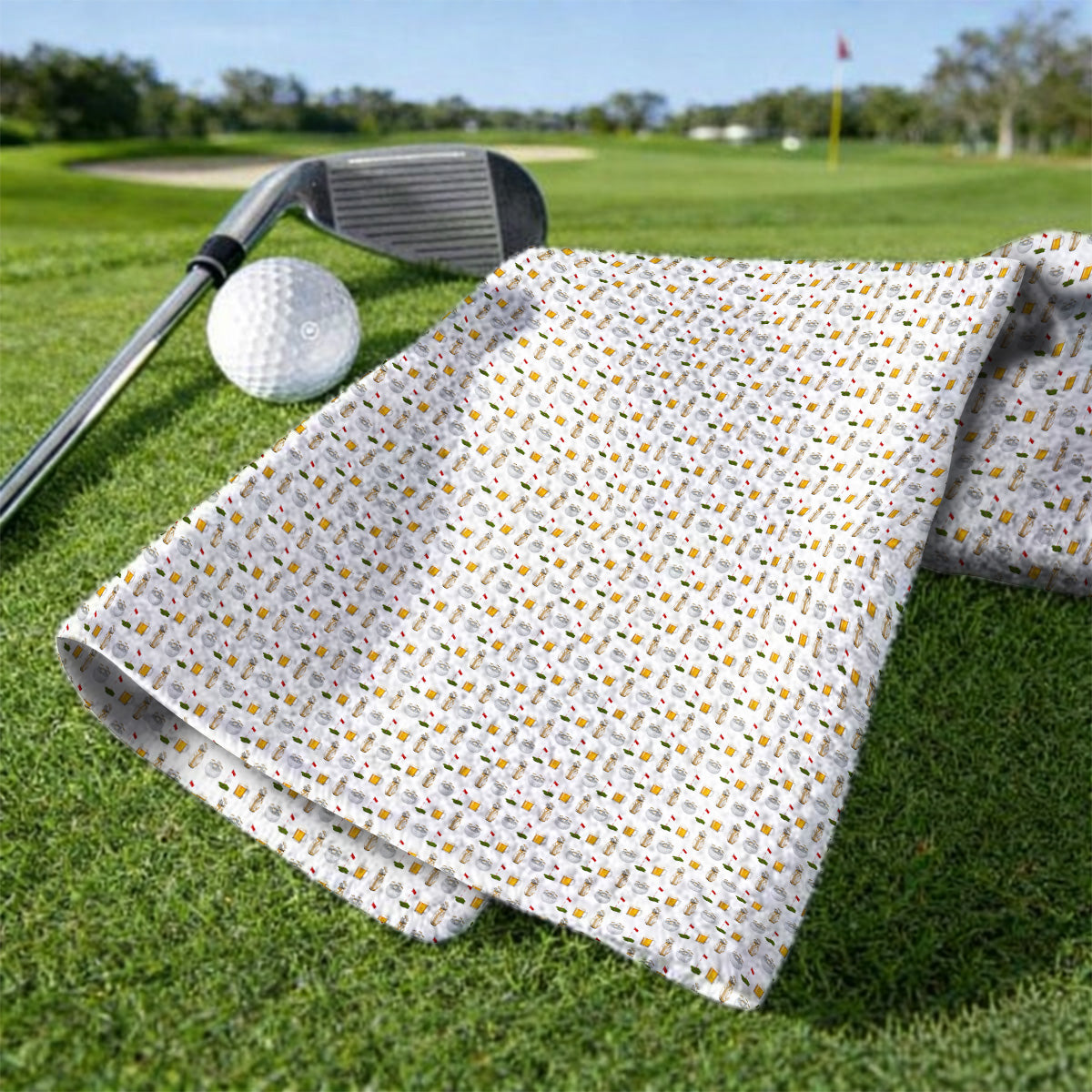 Crazy Beer Pattern Golf Towel, Beers Golf Towels, Golf Gift For Golfer