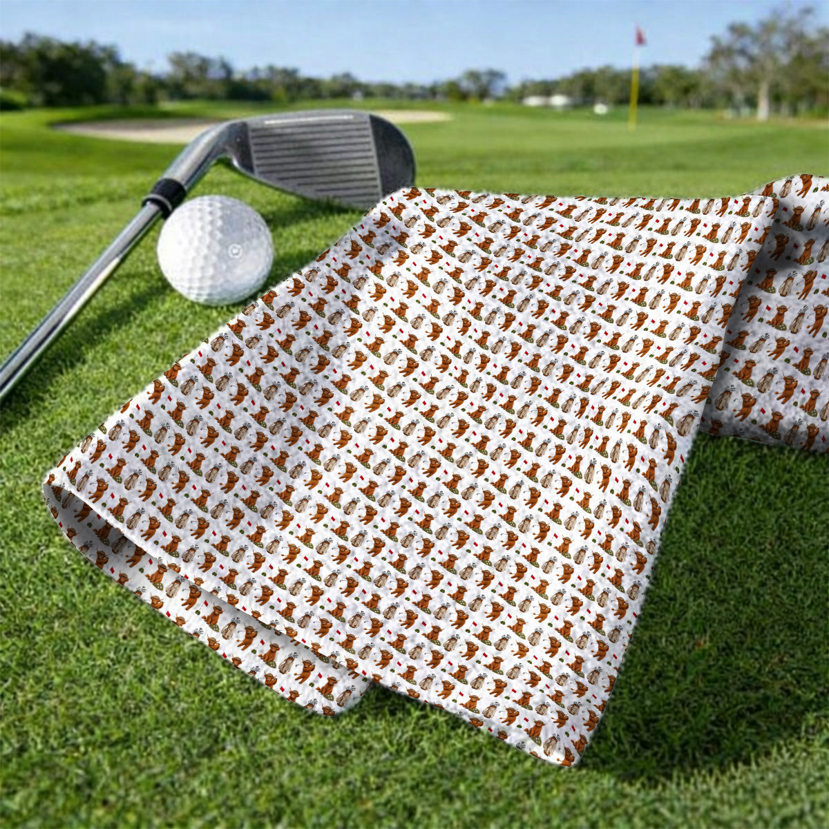 Funny Highland Cow Golf Towel, Highland Cow Pattern Golf Towels, Golf Gift For Golfer
