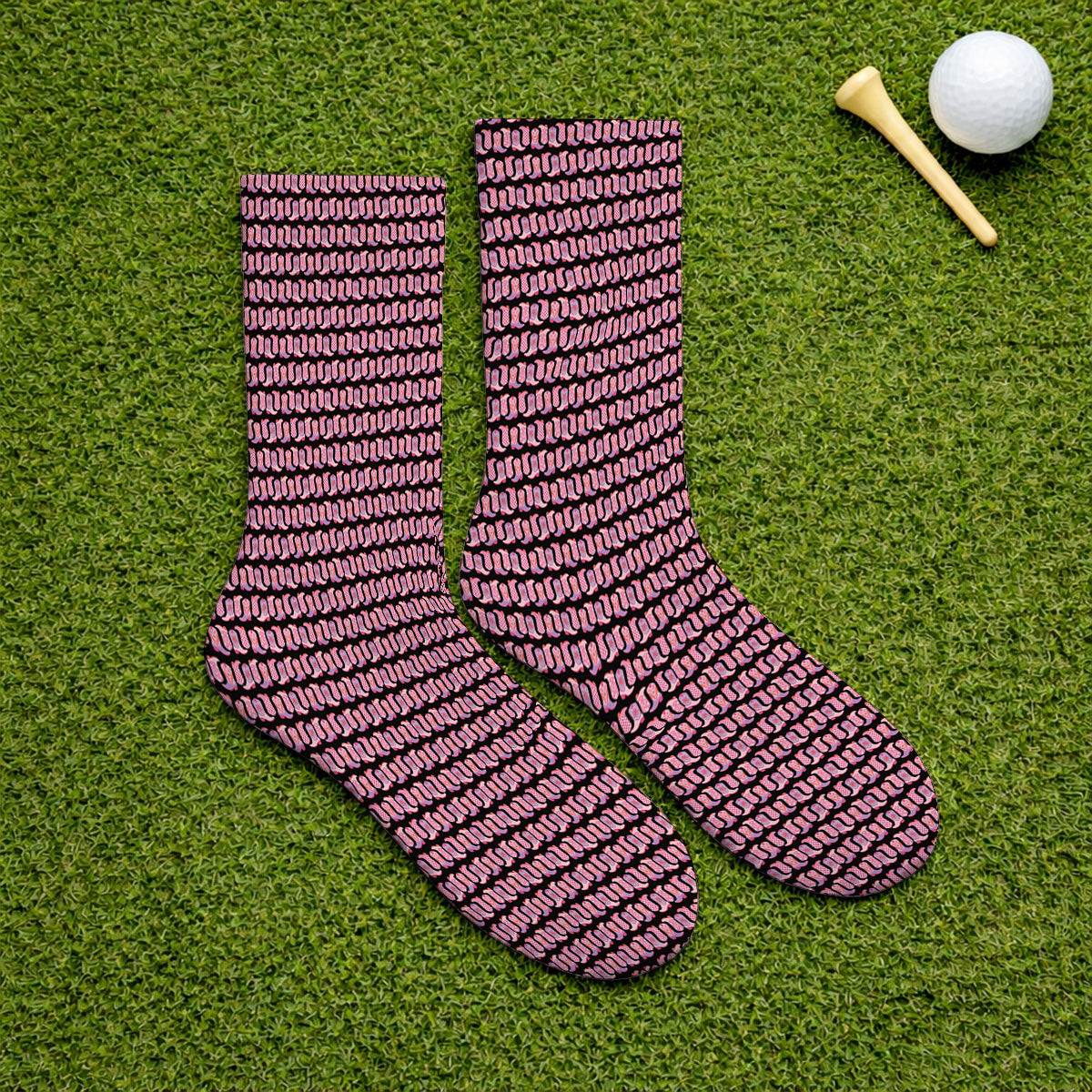 Pink Cowgirl Golf Socks, Western Cowboy Boots Pattern Golf Sock, Crazy Golf Gift For Golfers