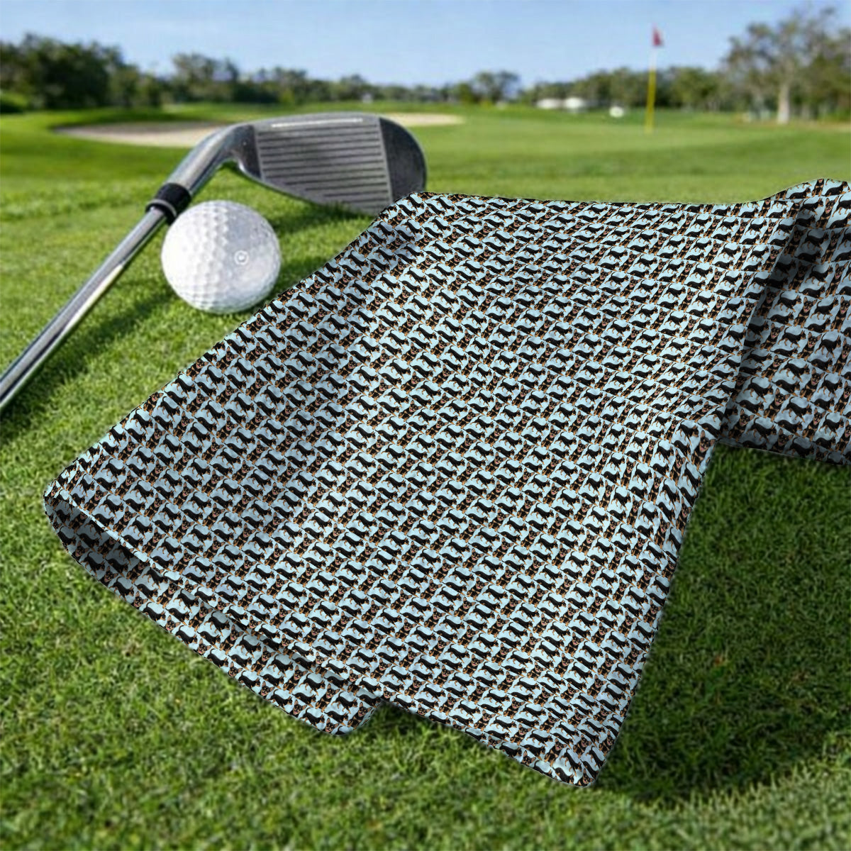 Funny Black Chihuahua Golf Towel, Cute Chihuahua Golf Pattern Towels, Dog Lovers Golf Gift For Golfer