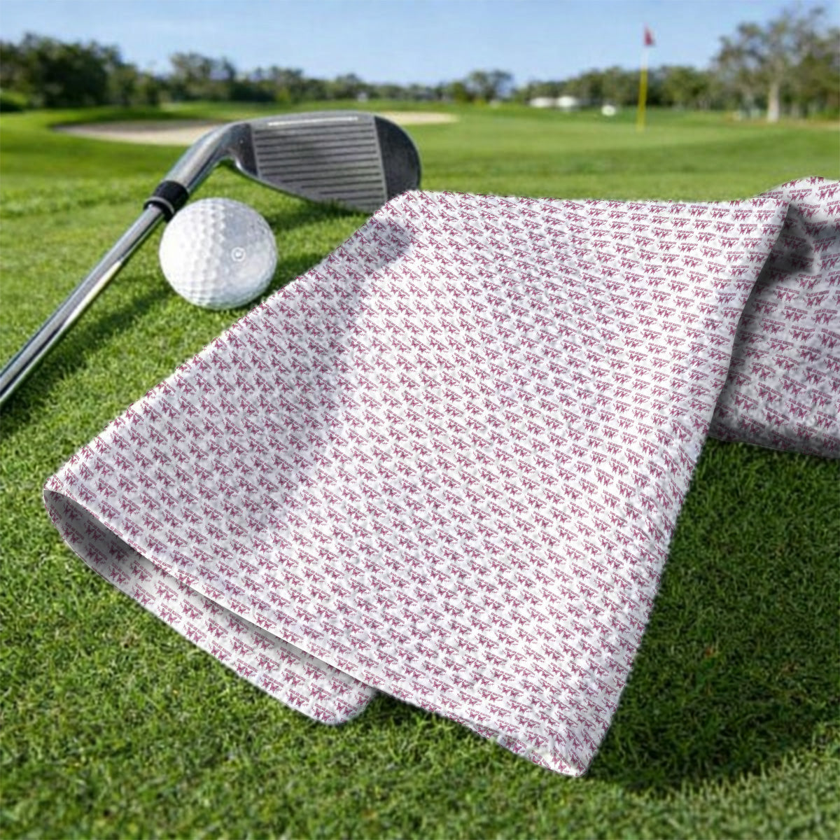 Scars Are Beautiful Breast Cancer Awareness Golf Towel, Pink Butterfly Survivor Pattern Towels, Inspirational Golf Gift for Golfer