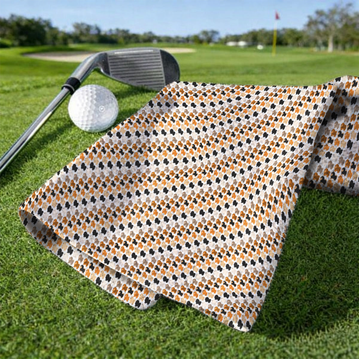 Cute Pomeranian Pattern Golf Towels, Pomeranian Dog Golf Towel, Funny Golf Gift For Golfer