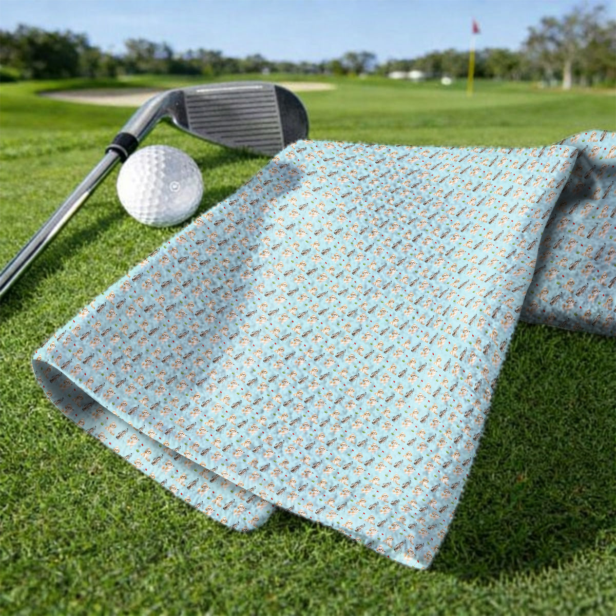 Crazy Shih Tzu Golf Towel, Cute Shih Tzu Pattern Golf Towels, Golf Gift For Golfer