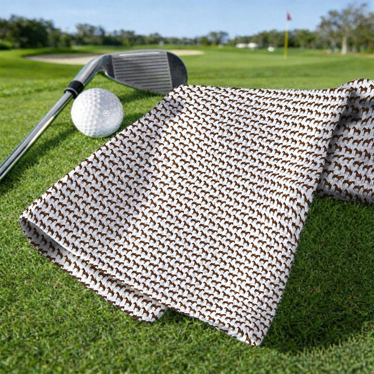 American Quarter Horse Golf Towels, Crazy Horse Pattern Golf Towel, Western Horse Gift for Golfers