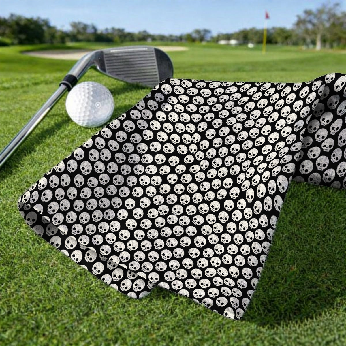 Crazy Skeleton Golf Towel, Skeleton Pattern Golf Towels, Golf Gift For Golfer
