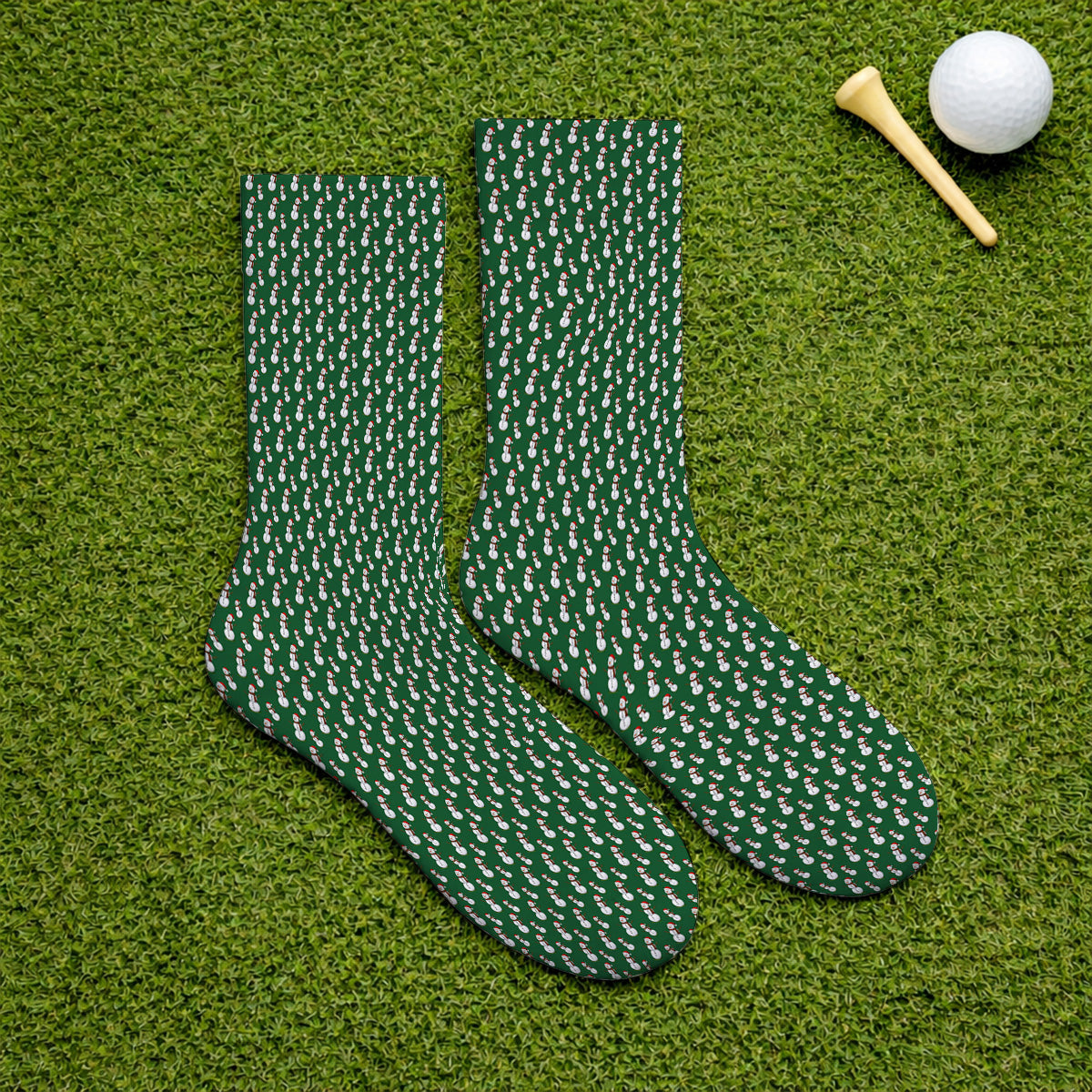 Snowman Christmas Golf Socks, Funny Xmas Golf Sock, Golf Gift for Golfer